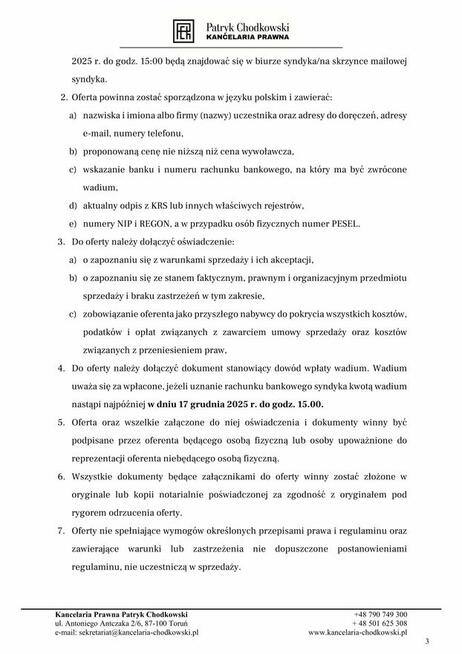 Syndyk sprzeda wierzytelność