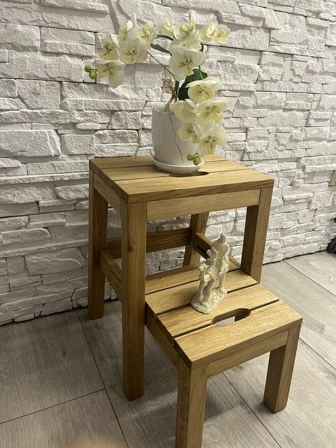 Taboret Dębowy 2w1 Stepoak