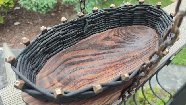 Koszyk ręcznie robiony, styl country, rustykalny, lata 50