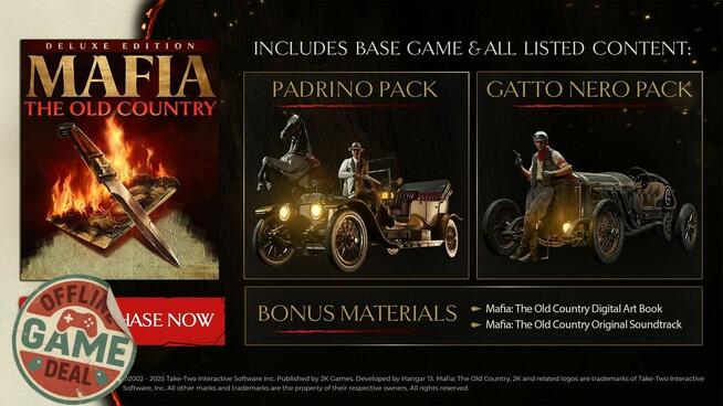 Mafia Old Country Dawne Strony Deluxe PC Steam Konto OFFLINE