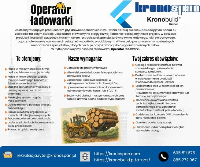 Operator ładowarki lub żurawia