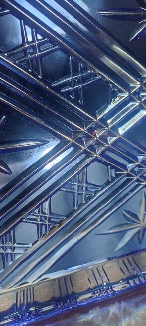 Taca, patera - szkło barwione, kobaltowe - 2szt/kpl