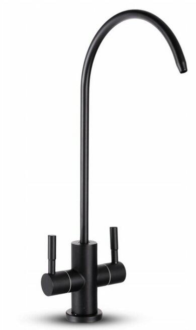 Wylewka podwójna do filtra osmat. (RO), czarny mat - Berg