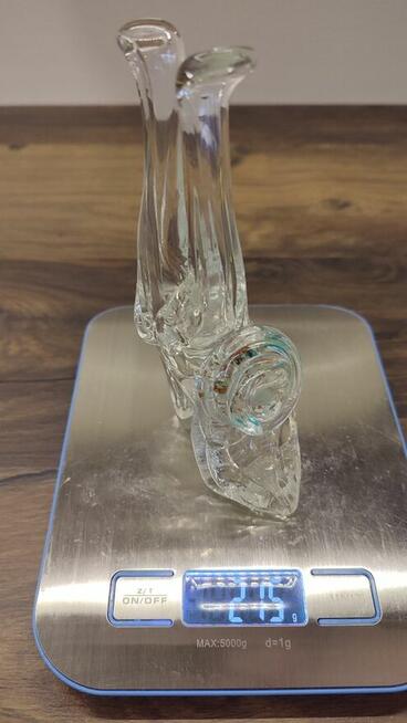 Serwetownik szklany w kształcie bucika - lata 70