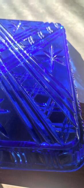 Taca, patera - szkło barwione, kobaltowe - 2szt/kpl