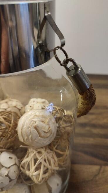 Latarenka szklana z ozdobnym suszem