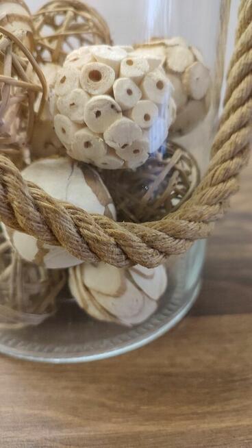 Latarenka szklana z ozdobnym suszem