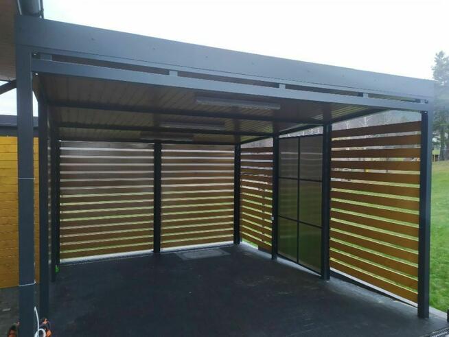 Wiata garażowa. Garaż. Z pom gospodarczym.