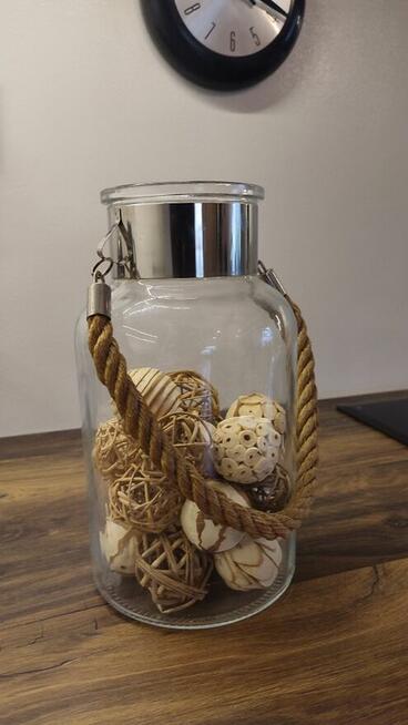 Latarenka szklana z ozdobnym suszem