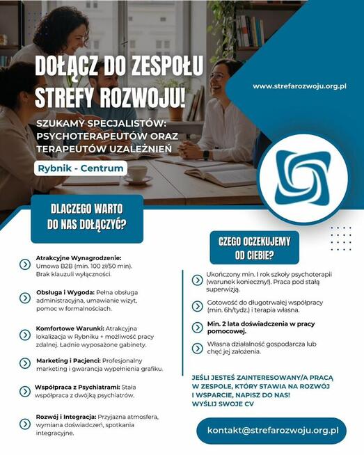 Psychoterapeta (najlepiej po psychologii) Rybnik