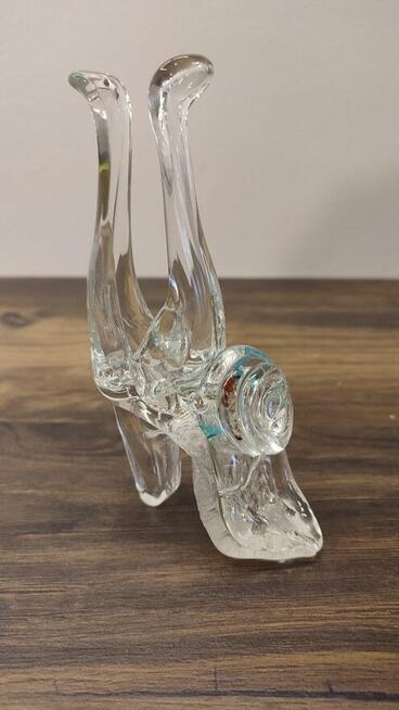 Serwetownik szklany w kształcie bucika - lata 70