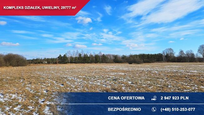 Kompleks 21 działek budowlanych 3ha Uwieliny (gm. Prażmów) z MPZP! Pod osiedle!