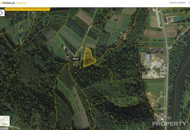 Działka Zabrzeż gm. Łącko