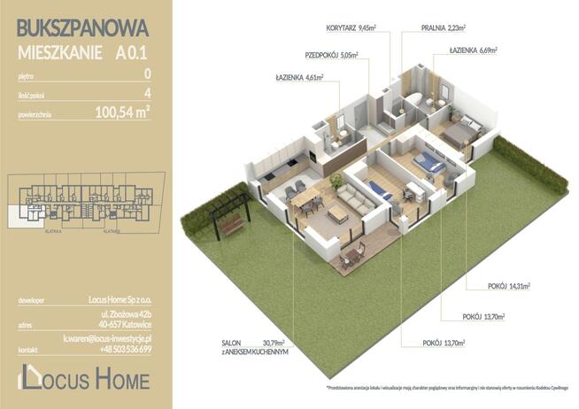 Mieszkanie 4-pokojowe Katowice ulica Bukszpanowa
