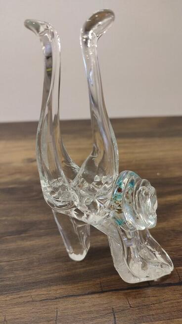 Serwetownik szklany w kształcie bucika - lata 70