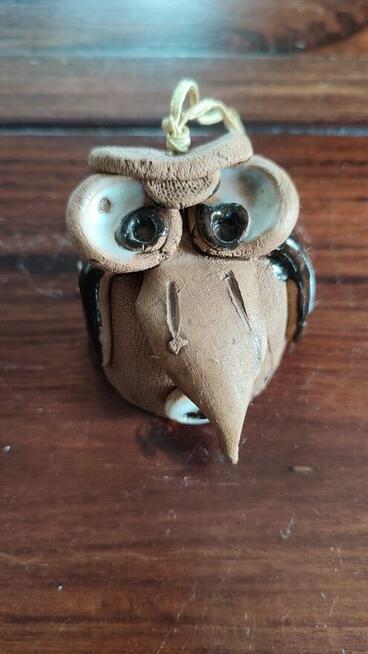 Dzwonek gliniany wiszący - Sowa