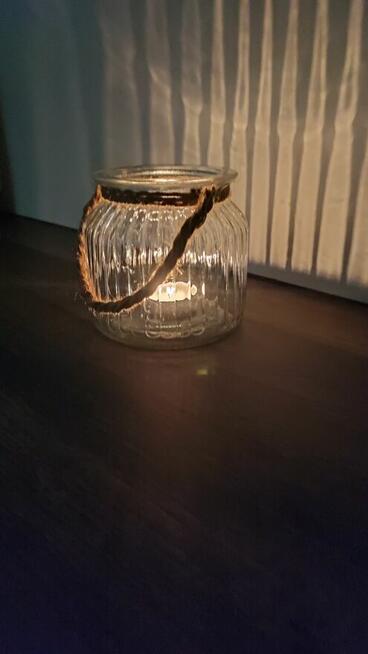 Lampion, świecznik szklany kpl - 2szt