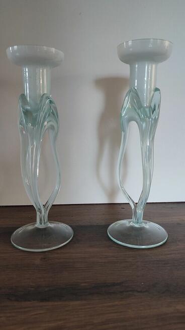 Świeczniki Huta Makora Krosno, Vintage - kpl 2szt