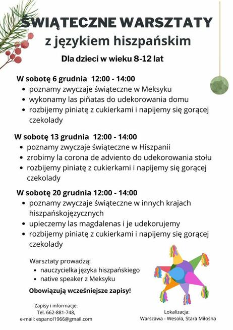 Sobotnie warsztaty z językiem hiszpańskim dla dzieci.