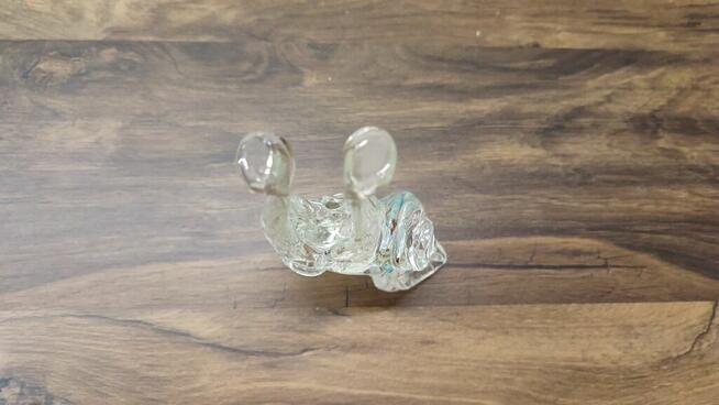 Serwetownik szklany w kształcie bucika - lata 70