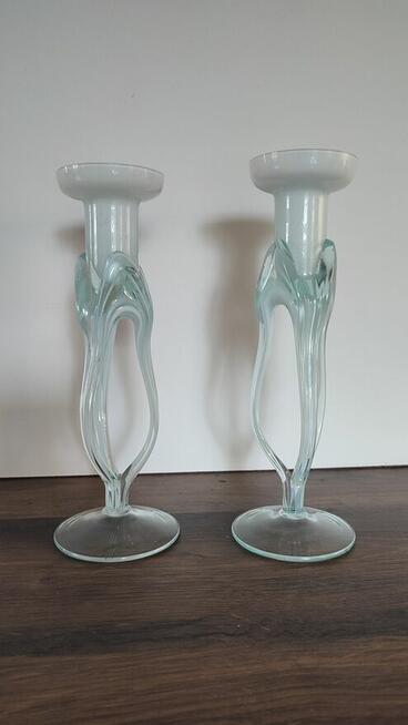 Świeczniki Huta Makora Krosno, Vintage - kpl 2szt