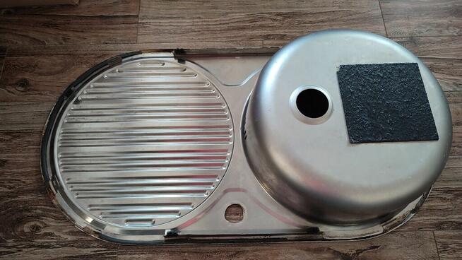 Zlewozmywak kuchenny nierdzewny jednokomorowy - 43,5cm x 83cm