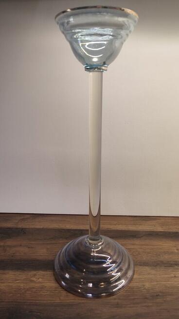 Świecznik szklany dwustronny Art-Vintage