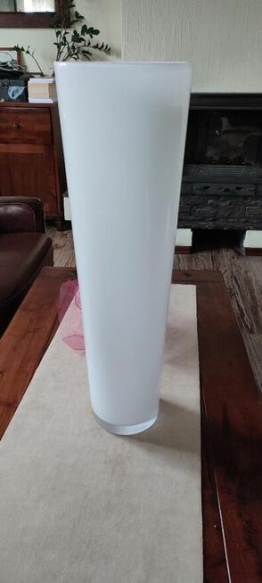Wazon z białego i przezroczystego szkła - 60cm