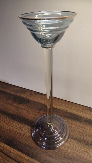 Świecznik szklany dwustronny Art-Vintage