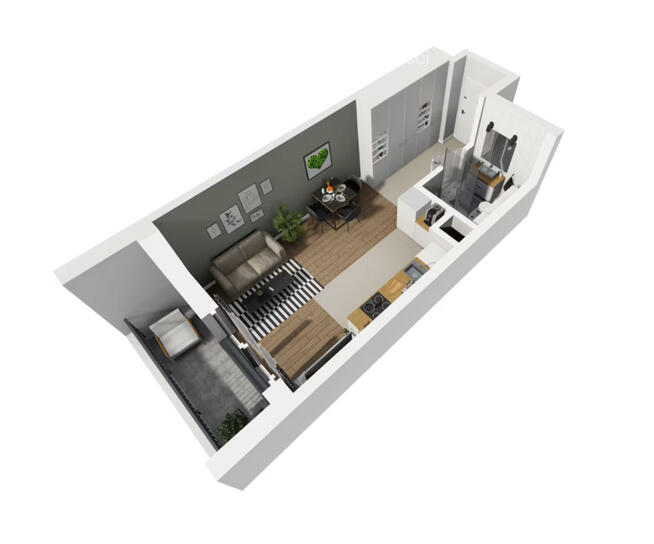 Nowoczesne studio z balkonem | Mokotów