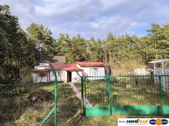 Domek letniskowy na działce budowlanej las rzeka