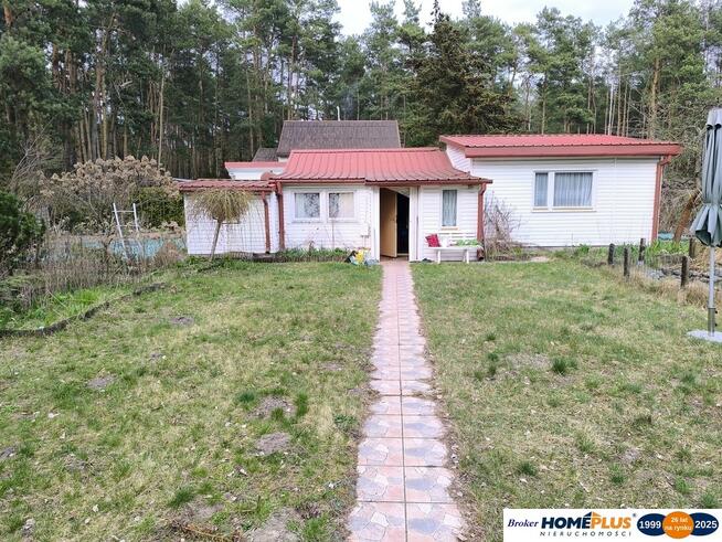 Domek letniskowy na działce budowlanej las rzeka