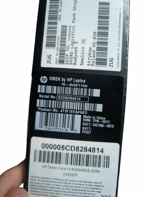 Laptop gamingowy HP omen 15
