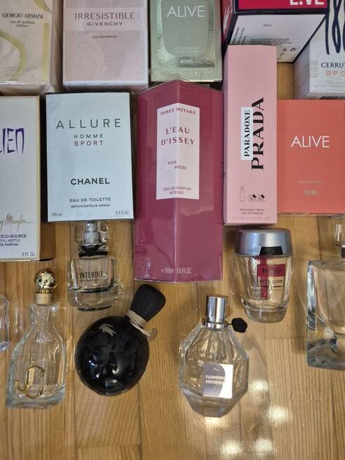 31 x Puste flakony z kartonikami po oryginalnych perfumach