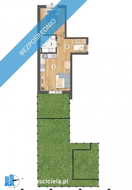 Mieszkanie ze słonecznym ogrodem + klimatyzacja + zadaszony taras