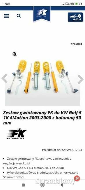 Zestaw zawieszenia gwintowanego FK VW Golf 5 nowy