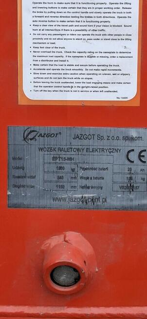 Elektryczny paleciak Jazgot EPT-15MH