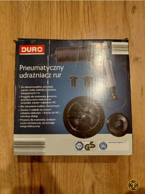 Pneumatyczny udrażniacz rur DURO jak nowy, kompletny zestaw