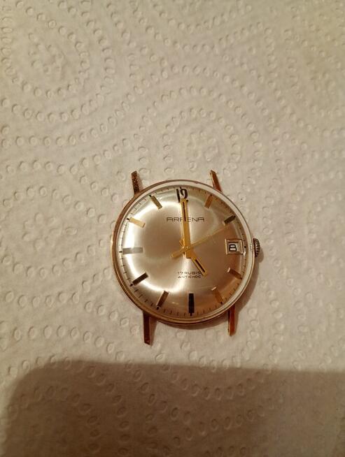 ARFENA szwajcarski zegarek 14K próba 585 - datownik!