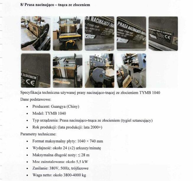 Maszyny introligatorskie - na sprzedaż