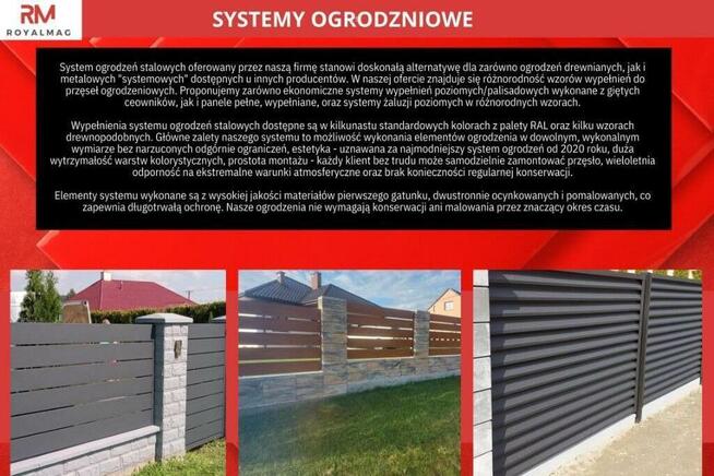 Ogrodzenie nowoczesne panel zamknięty szerokość 15 cm