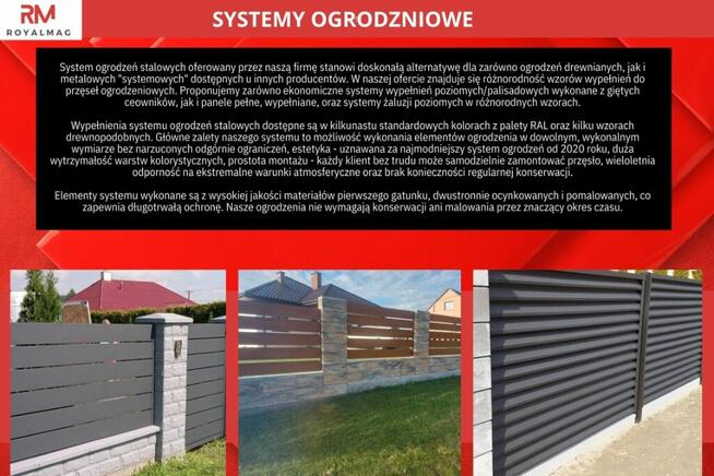 Panel ogrodzeniowy 20 cm