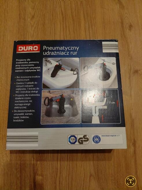 Pneumatyczny udrażniacz rur DURO jak nowy, kompletny zestaw
