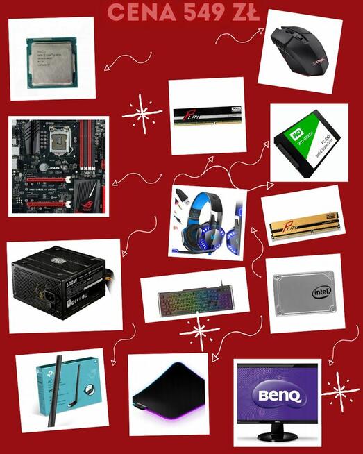 Zestaw komputerowy i5 + SSD 480GB + akcesoria