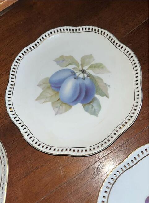 Talerzyk z owocami - ażur. Syg. Schumann Arzbeg. Bavaria.