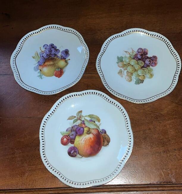 Talerzyk z owocami - ażur. Syg. Schumann Arzbeg. Bavaria.