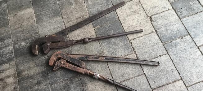 Klucz żabkowy / hydrauliczny – stary, solidny, metalowy