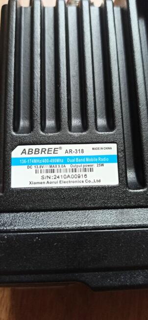 ABBREE AR-318 Mini radio mobilne 25W dwuzakresowe UHF VHF