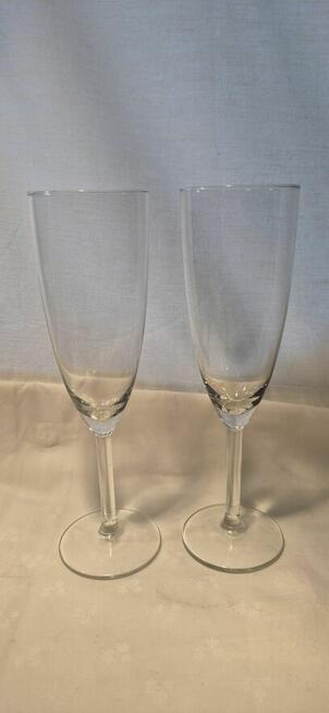 Eleganckie wąskie kieliszki do szampana 22cm Krosno (?) IKEA