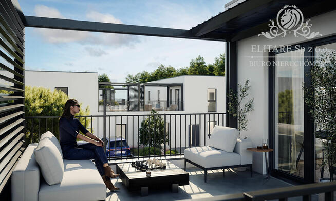 Mieszkanie Atrialne 82,62m2+ogr.16,96m2+ taras21,90m2+mp/ Jagodno